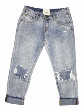 One Teaspoon Montana Blue Jeans NWT Sz 30 100%Cotton Light Wash blown out knees